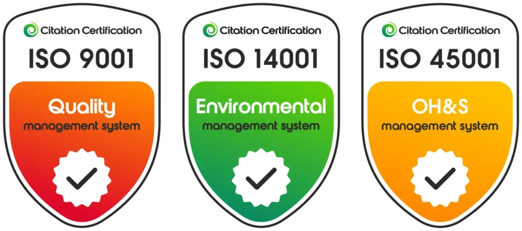 ISO 9001, ISO 14001 and ISO 45001 Certification